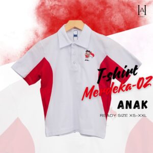 KAOS MERAH PUTIH AGUSTUSAN PREMIUM HARMET MERDEKA 02 ANAK LENGAN PENDEK LIMITED EDITION
