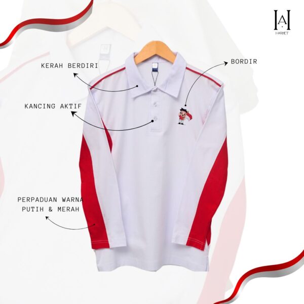 KAOS MERAH PUTIH AGUSTUSAN PREMIUM HARMET MERDEKA 02 LENGAN PANJANG LIMITED EDITION - Gambar 2