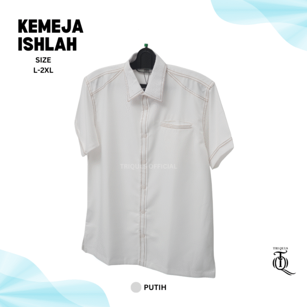 Kemeja Pria Ishlah TRIQULS Premium High Quality Slimfit Bahan Katun Shakila - Gambar 5
